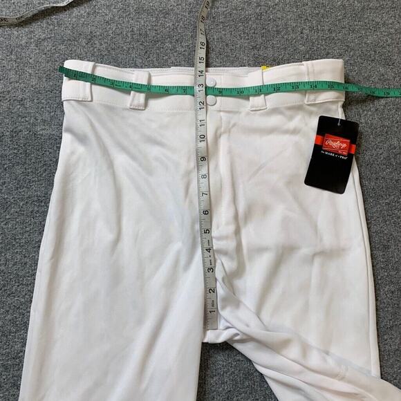 Rawlings Baseball Pants Mens M Medium White Elastic Ankles Relaxed Stretch - Picture 4 of 11